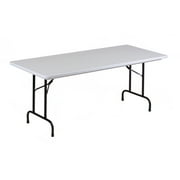 Correll Commercial Duty Plastic Top Folding Table. One-Piece Blow-Molded Plastic Top is Waterproof, Scratch, Stain, \u0026 Impact Resistant